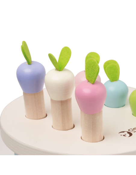 Classic World Drewniana Zabawka Uderz Marchewkę z Młotkiem 8 el.