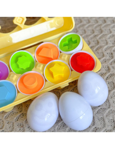 WOOPIE Układanka Jajka Montessori - Dopasuj Kształty i Kolory