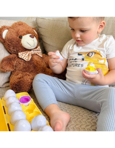 WOOPIE Układanka Jajka Montessori - Dopasuj Kształty i Kolory