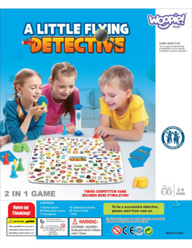 WOOPIE Gra Planszowa 2w1 Mały Detektw + Chińczyk