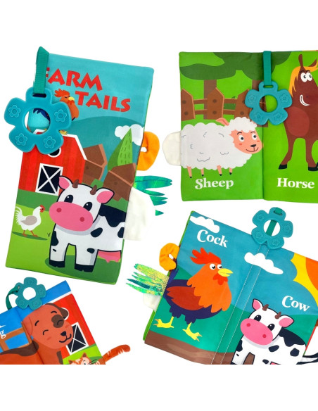 WOOPIE BABY Książeczka z Ogonkami Zwierząt Materiałowa