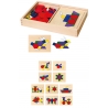 Viga Toys Wooden Geometric Mosaic Puzzle Stack Montessori 148pcs.
