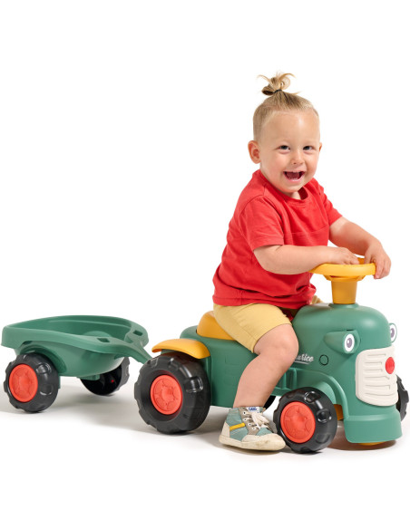FALK Traktorek Baby Maurice Zielony Vintage z Przyczepką od 1 roku