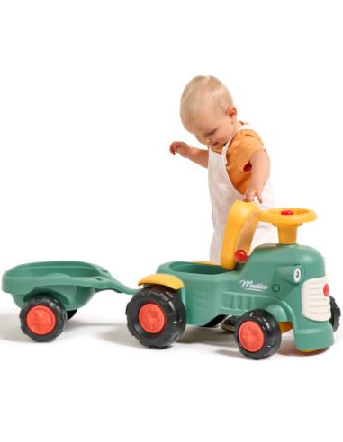 FALK Traktorek Baby Maurice Zielony Vintage z Przyczepką od 1 roku
