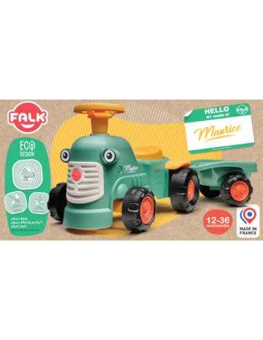 FALK Traktorek Baby Maurice Zielony Vintage z Przyczepką od 1 roku