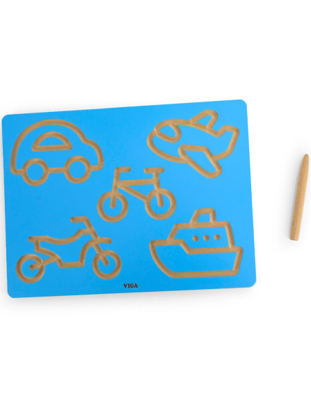 VIGA Tablica Kreślarska Pojazdy Szlaczki Nauka Pisania