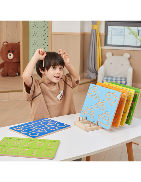 VIGA Tablica Kreślarska Pojazdy Szlaczki Nauka Pisania