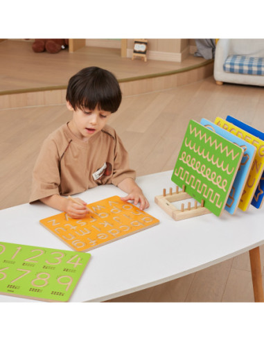 VIGA Tablica Kreślarska Pojazdy Szlaczki Nauka Pisania