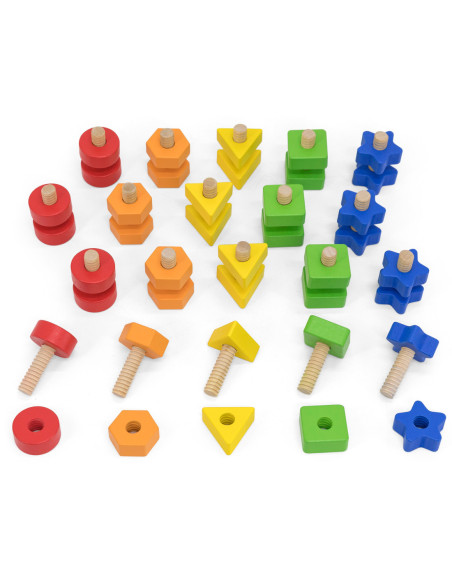 VIGA Nakrętki i Śrubki Dopasuj i Zakręcaj Zabawka Zręcznościowa