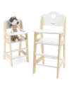 VIGA POLARB Krzesełko do Karmienia dla Lalek Białe Drewniane