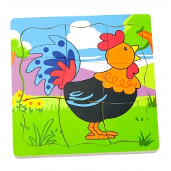 Viga Wooden Puzzle How the Rooster Grows 4 Pictures 21 Elements