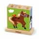 Drewniane kostki logiczne Viga Toys Farma 9 elementów