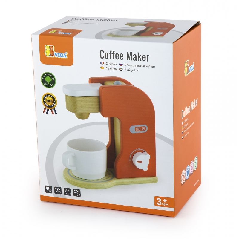 Viga Toys Drewniany Ekspress Do Kawy Coffee Maker Kubek Kapsułka