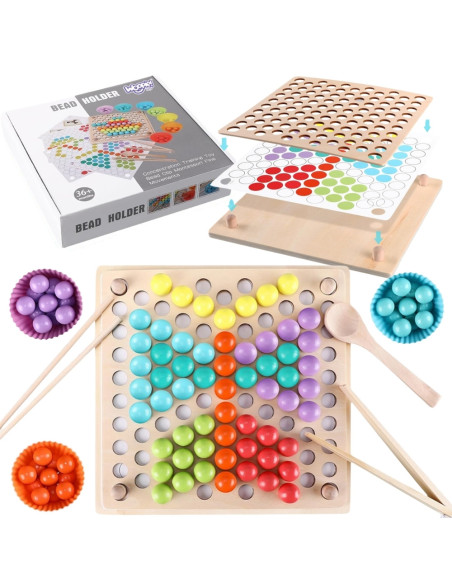 WOOPIE Kolorowe Kulki Układanka Montessori Mozaika Sorter