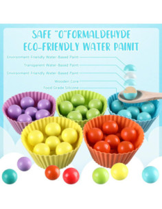 WOOPIE Kolorowe Kulki Układanka Montessori Mozaika Sorter 2