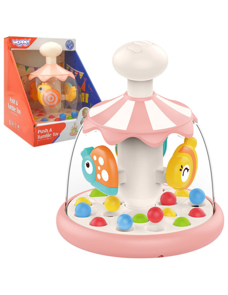 Woopie Kolorowe Zwierzątka Różowy Bączek z Kulkami Karuzela