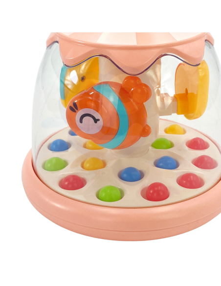 Woopie Kolorowe Zwierzątka Różowy Bączek z Kulkami Karuzela