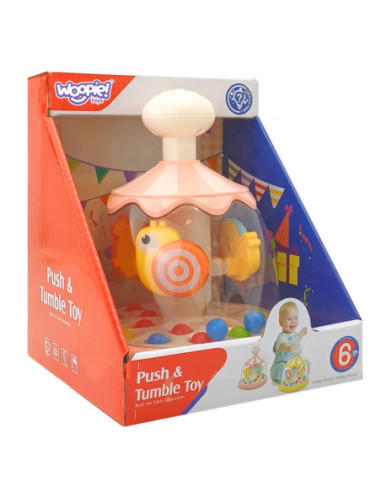 Woopie Kolorowe Zwierzątka Różowy Bączek z Kulkami Karuzela