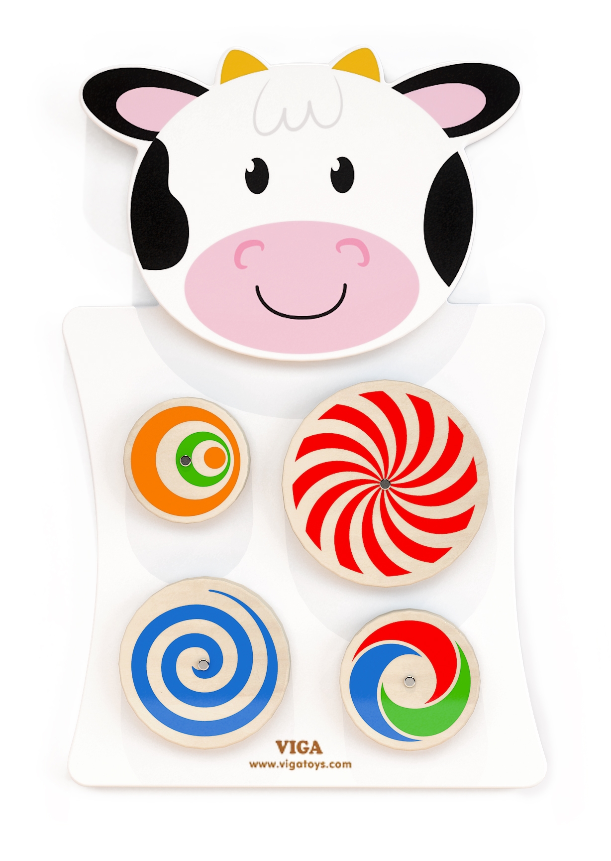 🐄 Drewniana Tablica Manipulacyjna Krówka