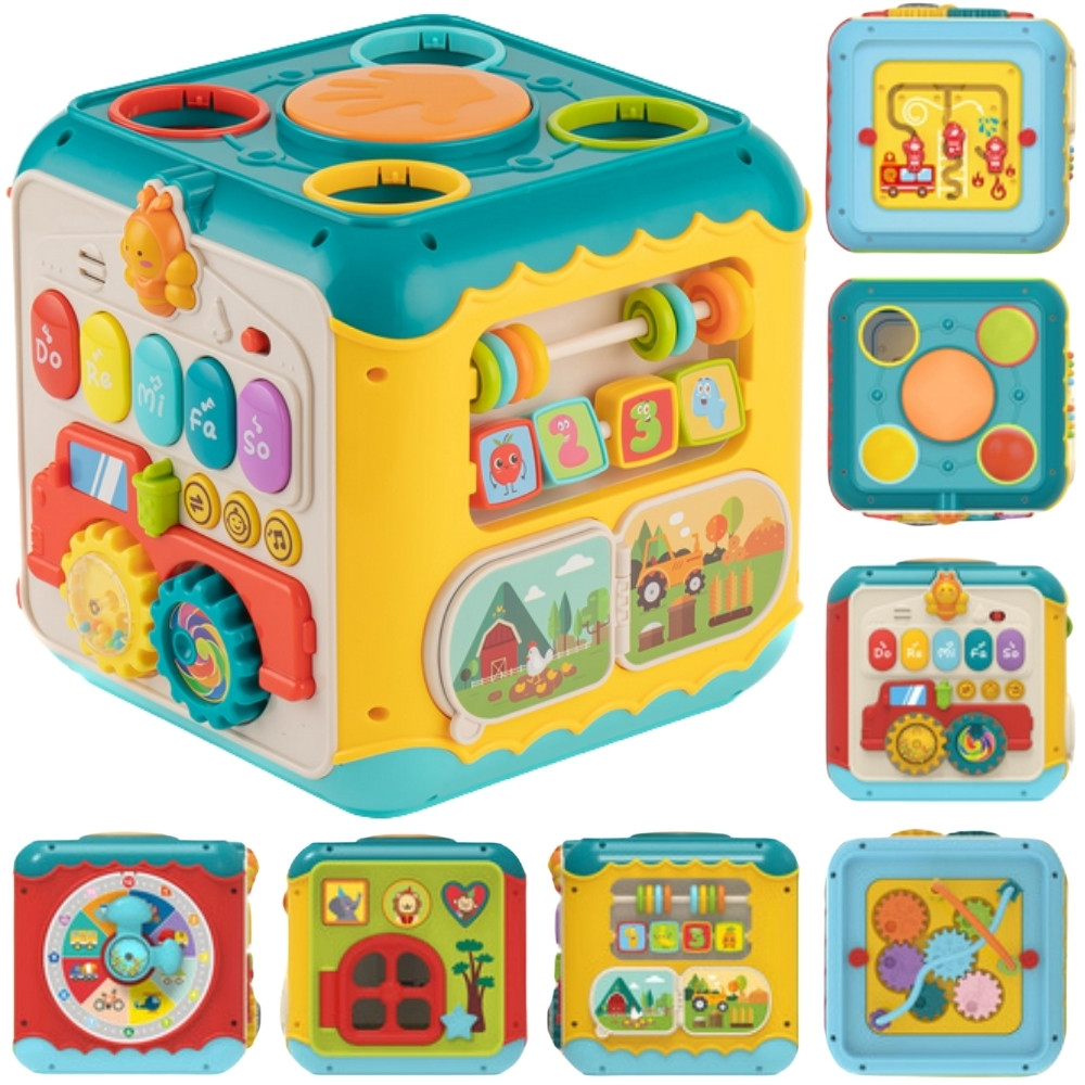 WOOPIE BABY Multifunktionell Montessori Aktivitetskub 6-i-1 - 18m+
