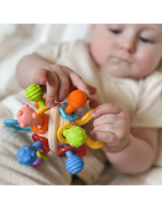 WOOPIE BABY Rassel 2in1 Beißring für Babys – sensorisches Spielzeug 2