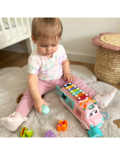 WOOPIE BABY Samochodzik Muzyczny Sorter z Cymbałkami Różowy 2