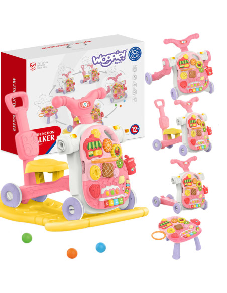 WOOPIE BABY Chodzik 5w1 Multifunkcyjny Różowy 1+