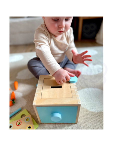 WOOPIE GREEN Drewniana Szuflada Edukacyjna Sorter Montessori