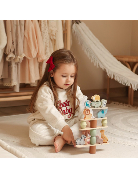 WOOPIE GREEN Drewniane Zwierzęta Układanka w Stosy FSC