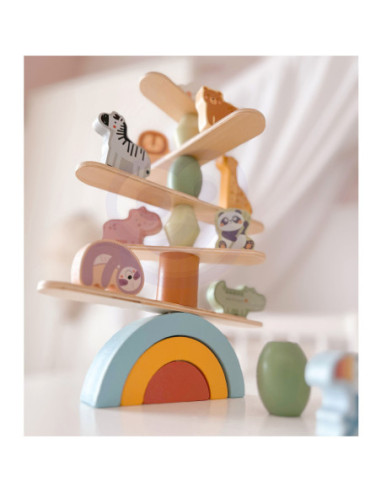 WOOPIE GREEN Drewniane Zwierzęta Układanka w Stosy FSC