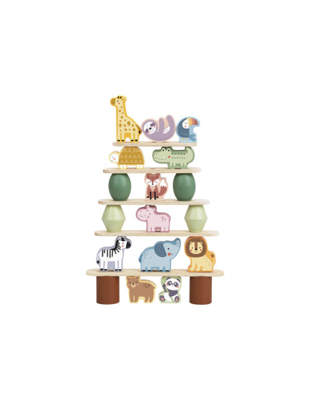 WOOPIE GREEN Drewniane Zwierzęta Układanka w Stosy FSC