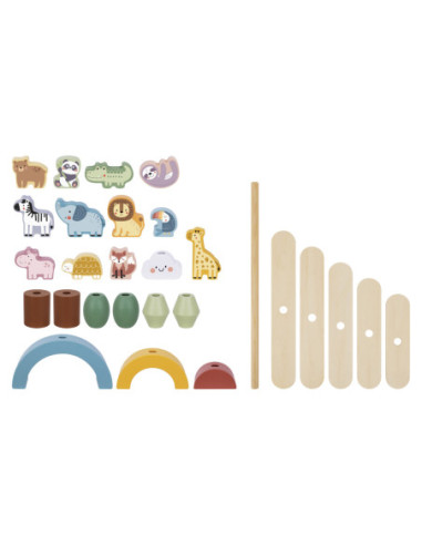 WOOPIE GREEN Drewniane Zwierzęta Układanka w Stosy FSC