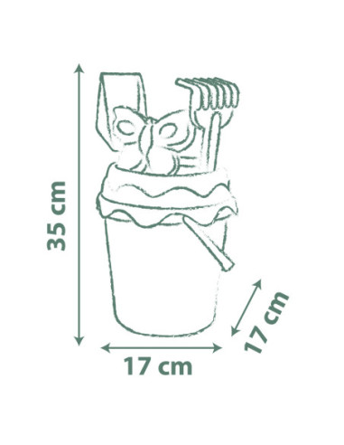 SMOBY GREEN Wiaderko z Akcesoriami do Piasku i Konewką z Bioplastiku