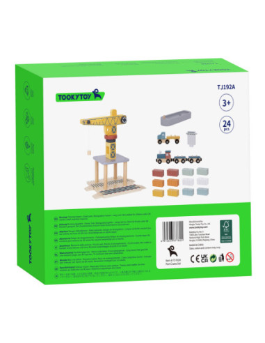 TOOKY TOY Dźwig Portowy Drewniany Zestaw