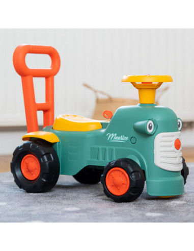 FALK Maurice Traktorek Jeździk Zielony Pchacz Odpychacz Schowek od 1 roku