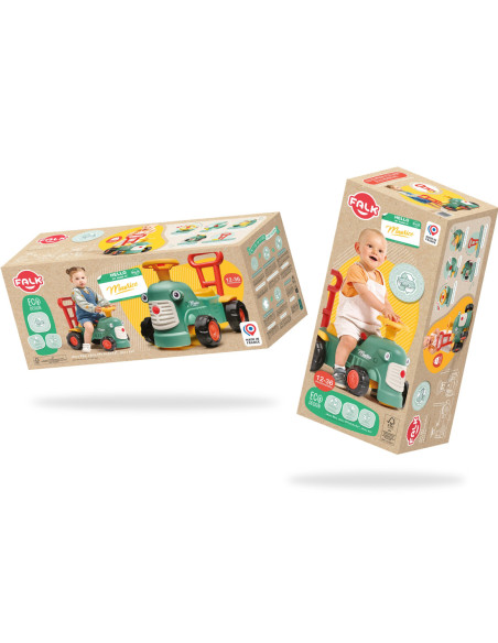 FALK Maurice Traktorek Jeździk Zielony Pchacz Odpychacz Schowek od 1 roku