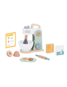 TOOKY TOY Mikser Drewniany Pastelowy Zestaw Akcesoria
