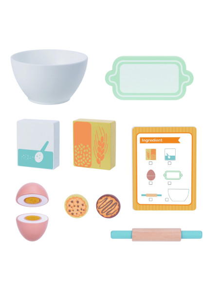 TOOKY TOY Mikser Drewniany Pastelowy Zestaw Akcesoria
