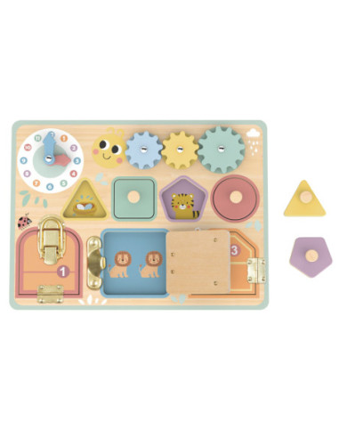 TOOKY TOY Tablica Manipulacyjna Zamki Zębatki Sorter Zegar