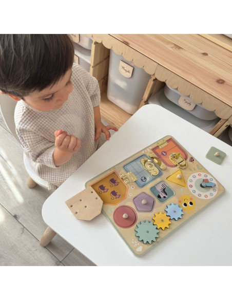 TOOKY TOY Tablica Manipulacyjna Zamki Zębatki Sorter Zegar