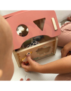 TOOKY TOY Stodoła Sorter Drewniany Zwierzęta Kształty 2