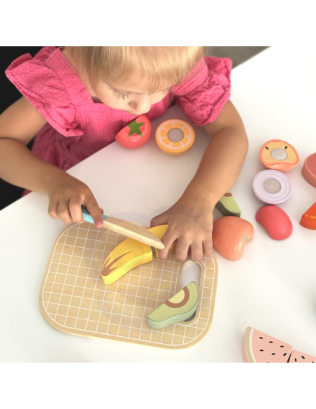 TOOKY TOY Drewniany Zestaw Żywność Warzywa Owoce