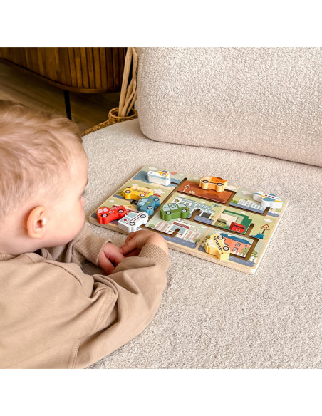 TOOKY TOY Labirynt Drewniany Pojazdy Układanka