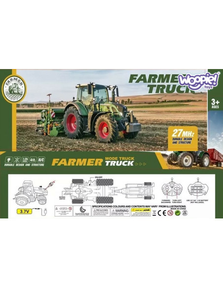 WOOPIE Traktor z Przyczepą na Pilota Sterowany RC - Skala 1:24