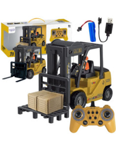 WOOPIE Zdalnie Sterowany Wózek Widłowy 2w1 Dźwig RC - Skala 1:24