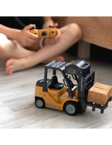 WOOPIE Zdalnie Sterowany Wózek Widłowy 2w1 Dźwig RC - Skala 1:24