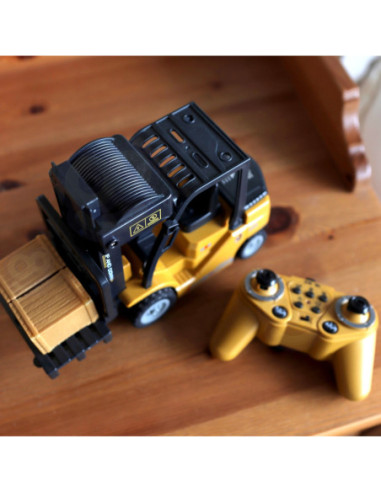 WOOPIE Zdalnie Sterowany Wózek Widłowy 2w1 Dźwig RC - Skala 1:24