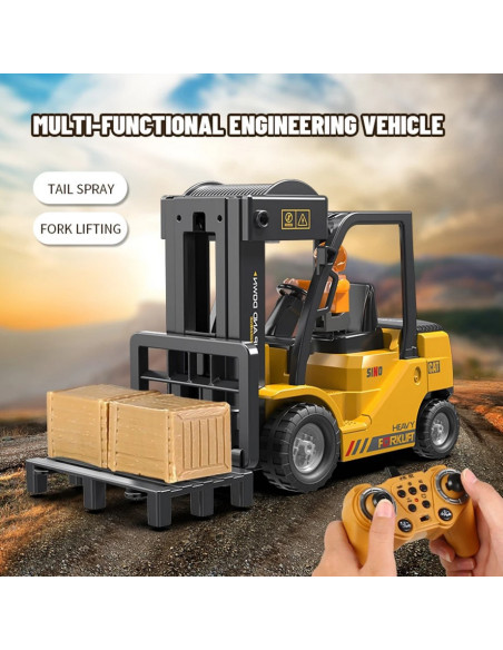 WOOPIE Zdalnie Sterowany Wózek Widłowy 2w1 Dźwig RC - Skala 1:24