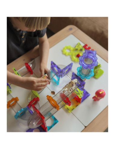 WOOPIE Klocki Magnetyczne Tor Kulkowy Zwierzęcy Raj 104 el.