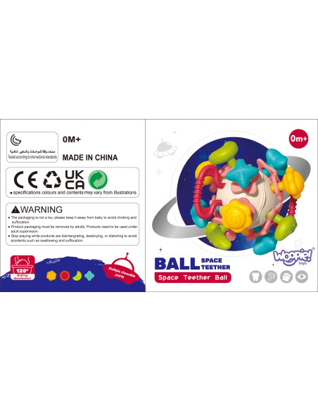 WOOPIE BABY Miękka Grzechotka 4w1 Gryzak Zabawka Sensoryczna dla Niemowląt 0m+